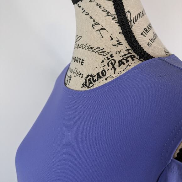 Clara Sunwoo Women's XS Blouse Periwinkle Blue Cut-Out 3/4 Sleeve Work Top - Picture 5 of 11